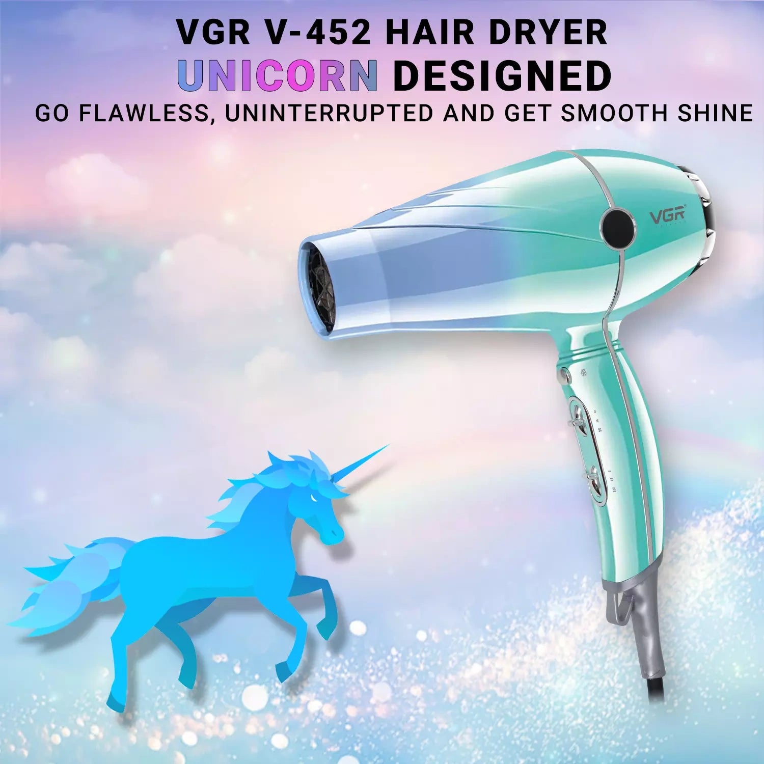 VGR V-452 Hair Dryer For Unisex, Green