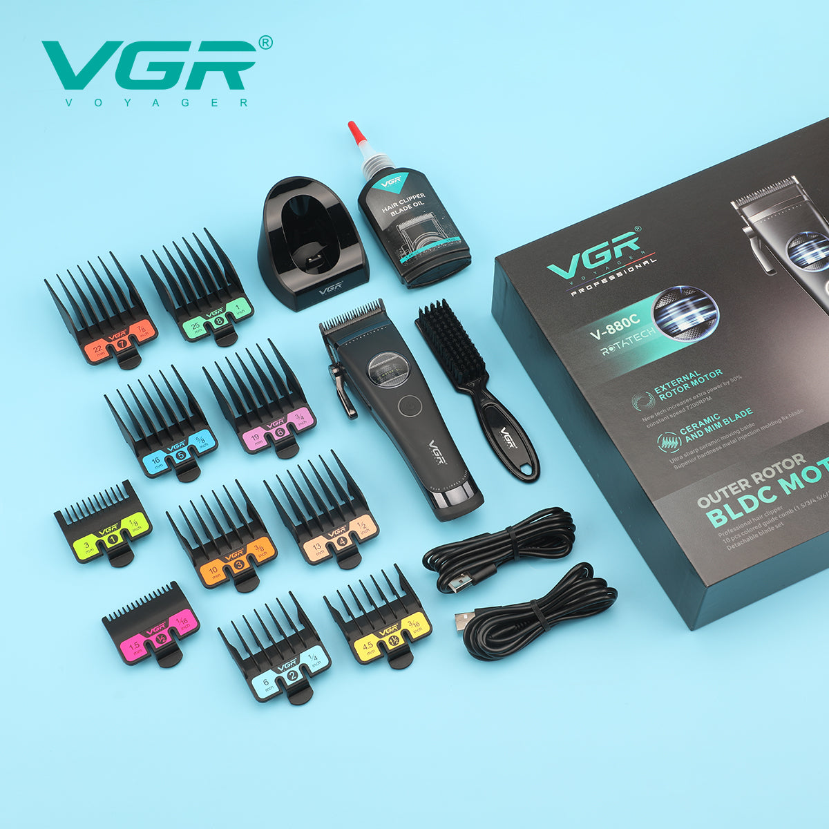 VGR V-880C Professional Hair Clipper For Men