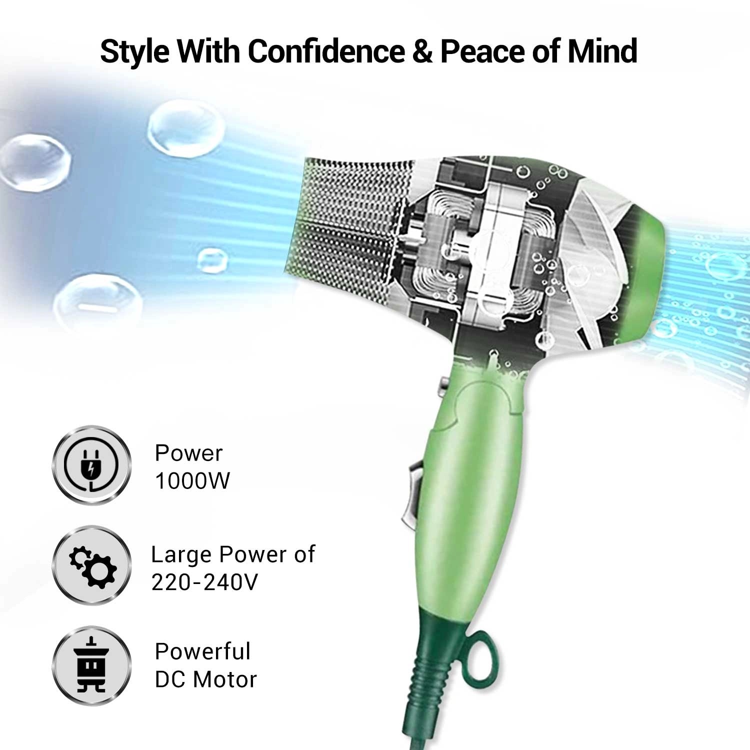 VGR V-432 Professional Foldable Hair Dryer, DC motor, Ionic, 1000W