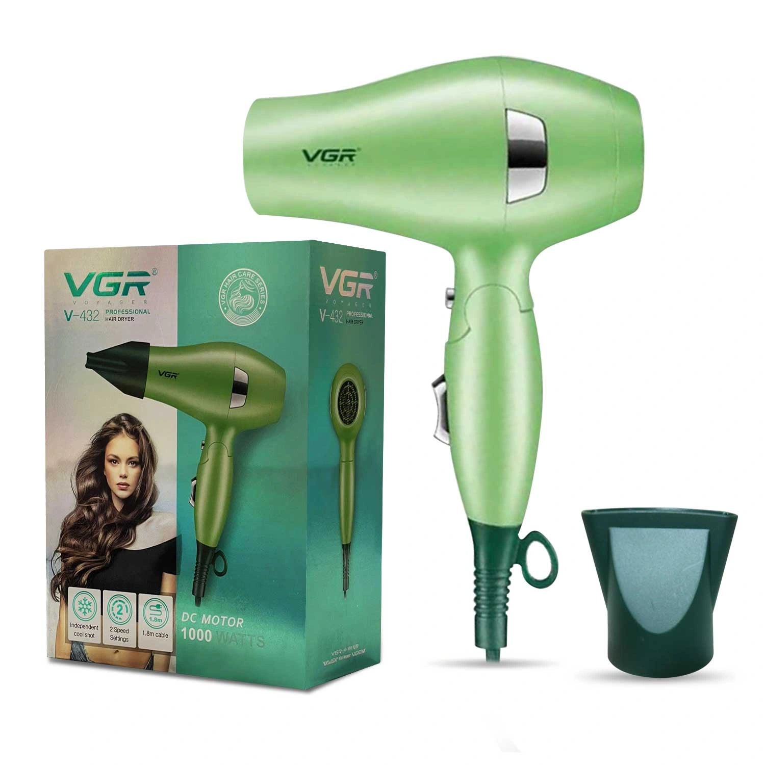 VGR V-432 Professional Foldable Hair Dryer, DC motor, Ionic, 1000W