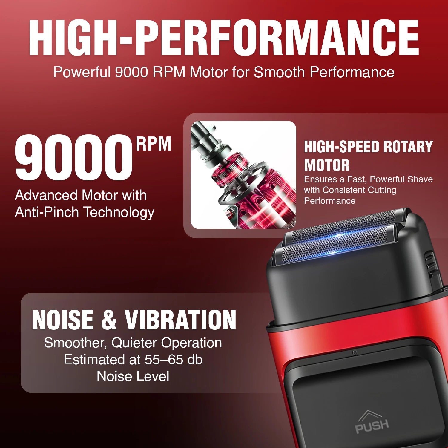 VGR V-307 Professional Foil Shaver for Men with 180 min Runtime, Red