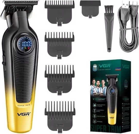 VGR hair trimmer set with attachments and packaging on a white background