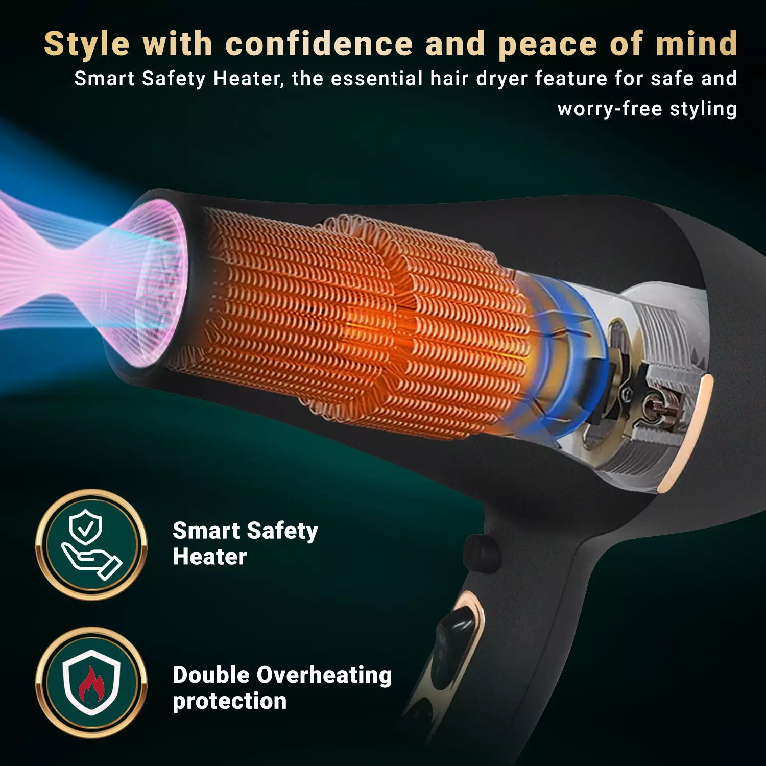VGR V-433 Hair Dryer For Women, Black