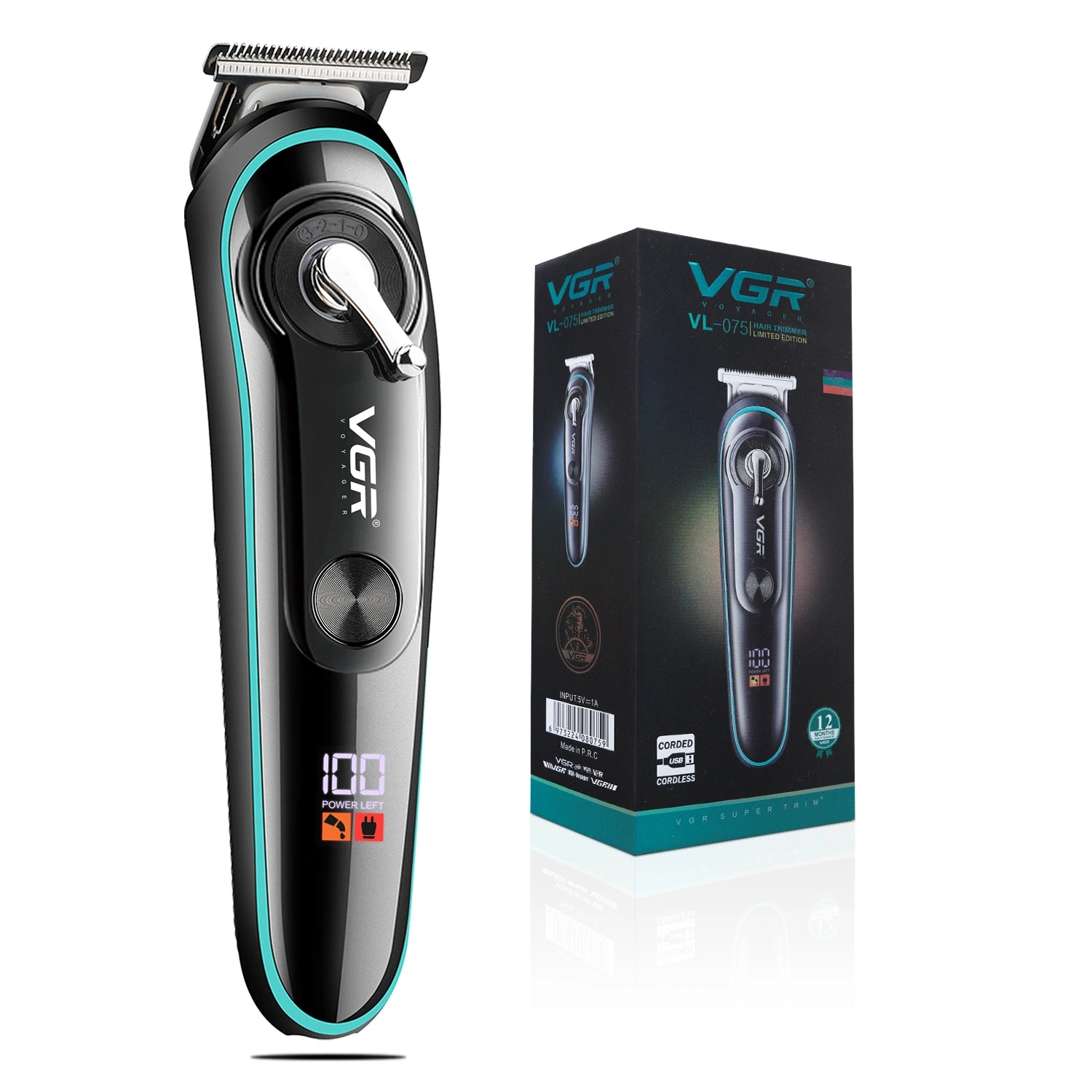 VGR VL-075 Limited Edition Hair Trimmer For Men, Black