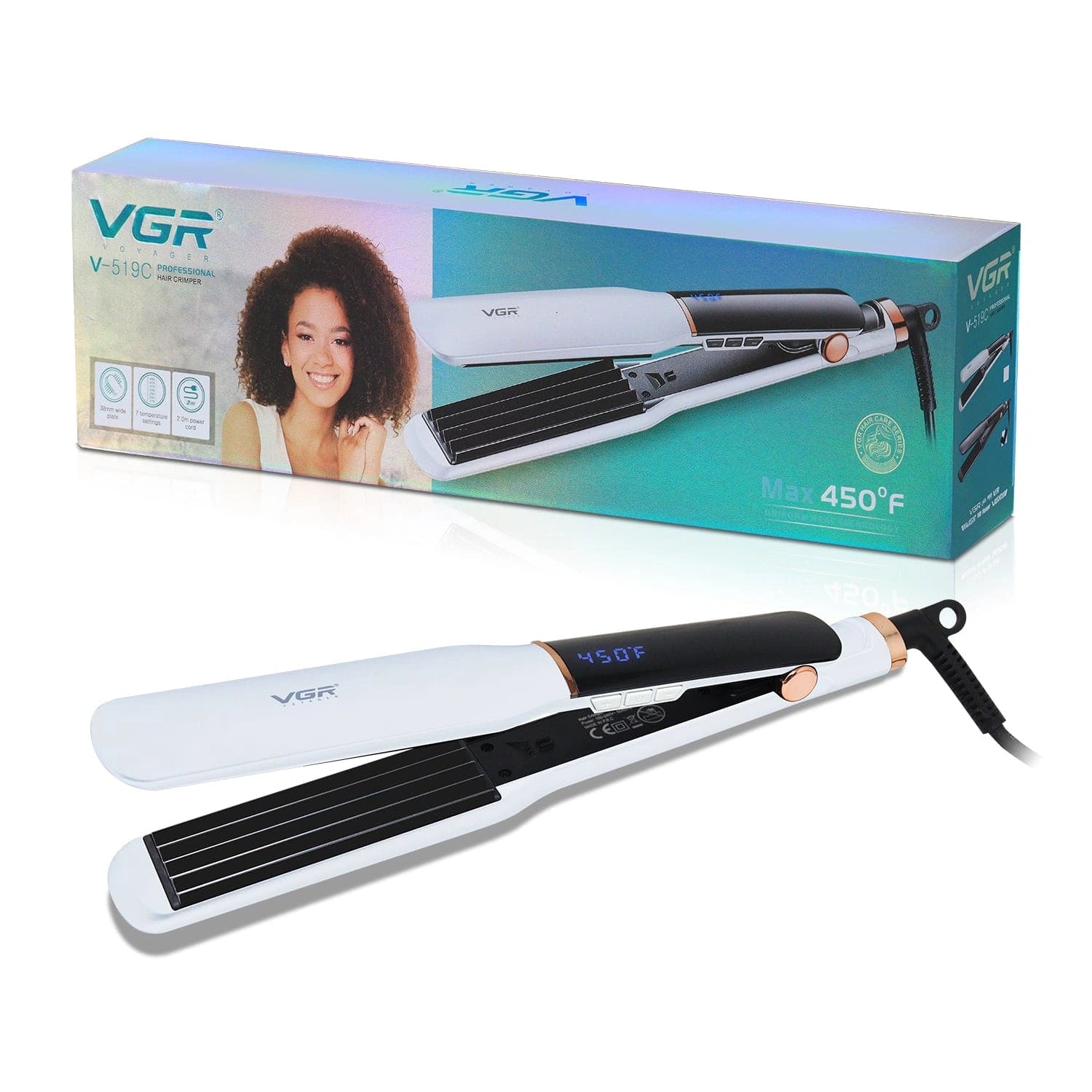 VGR V-519C Hair Crimper For Women, White