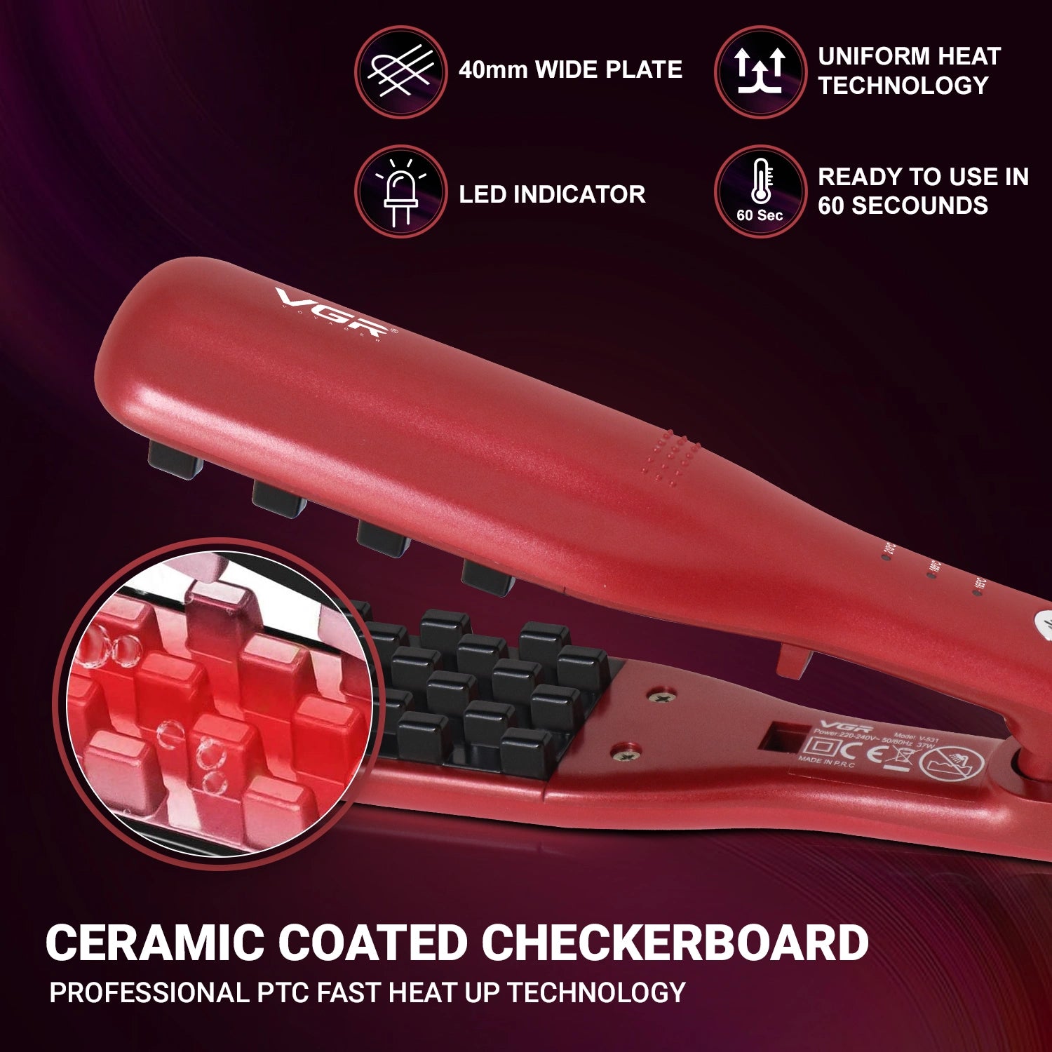 VGR V-531 Hair Volumizer 165°C to 210°C Heat Producer For Women