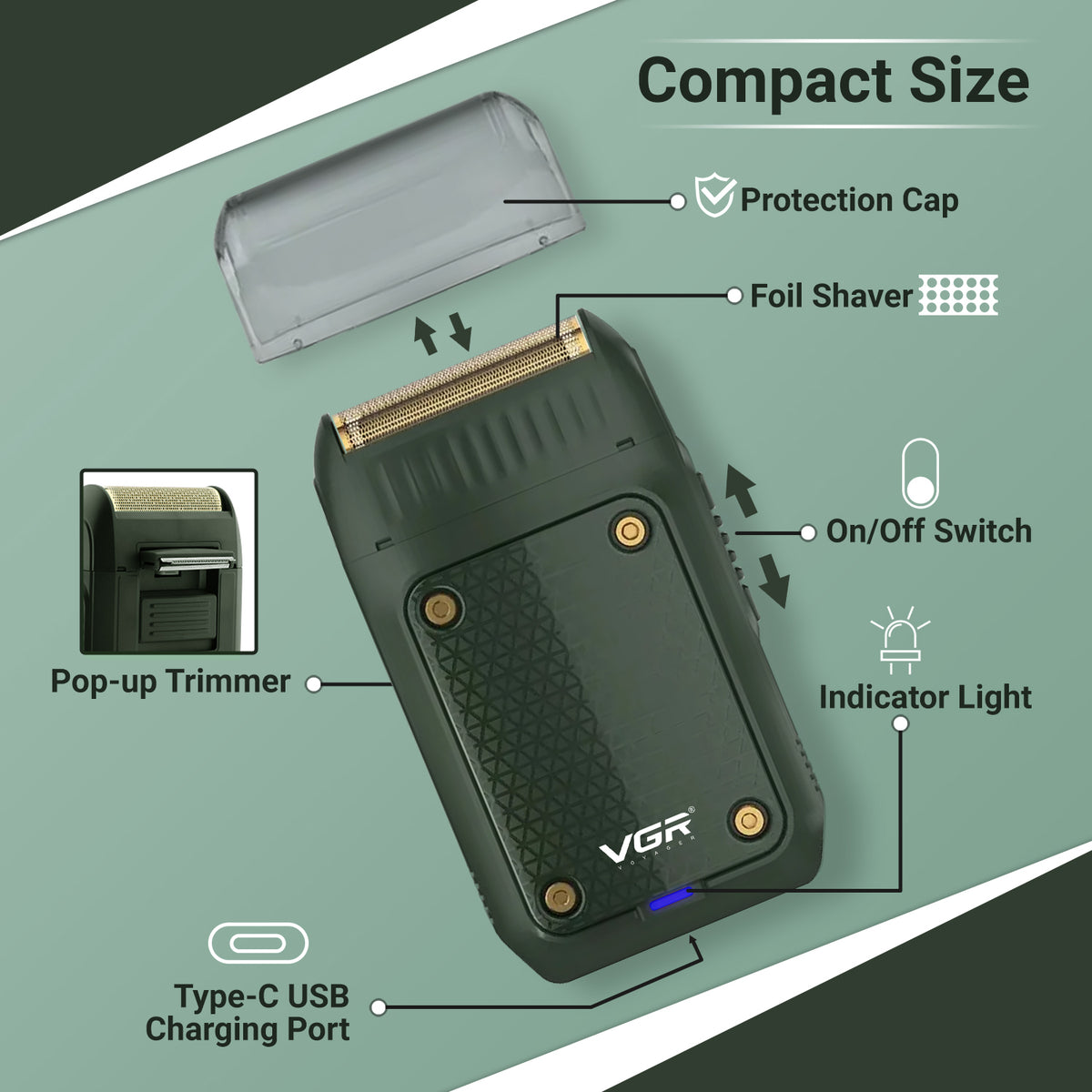 VGR V-353 Limited Edition 2 In 1 Beard Shaver For Men