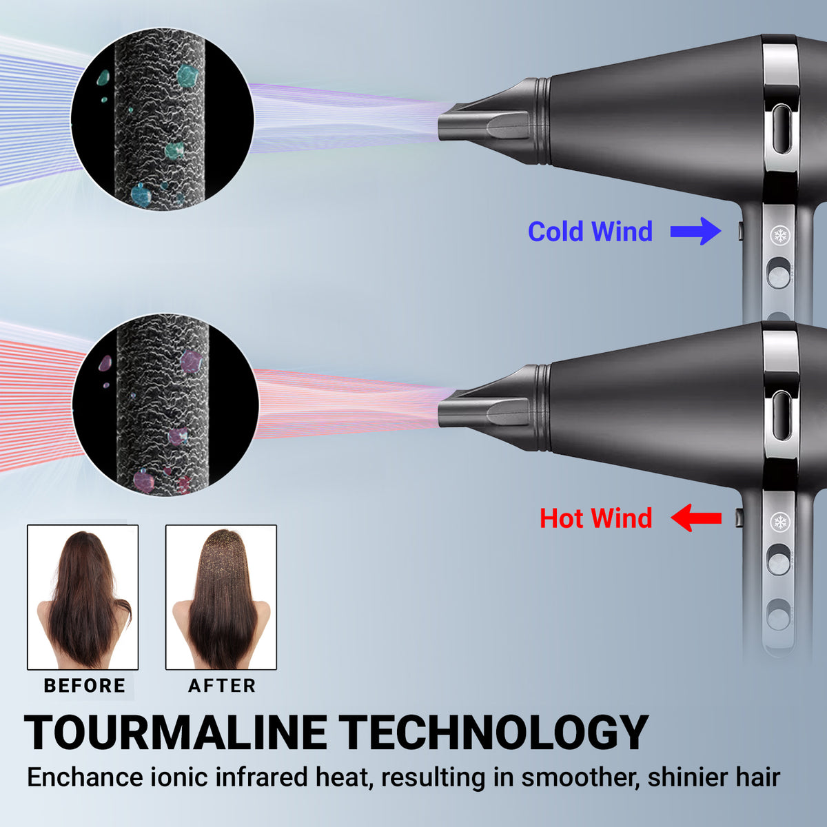 VGR V-451 Hair Dryer For Unisex, Black