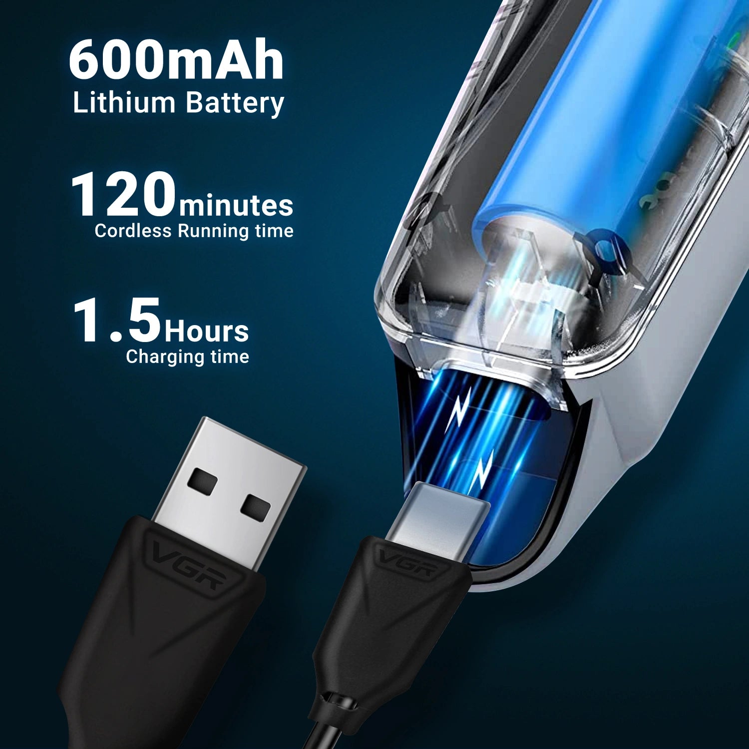 VGR V-071 Hair Trimmer For Men, Silver