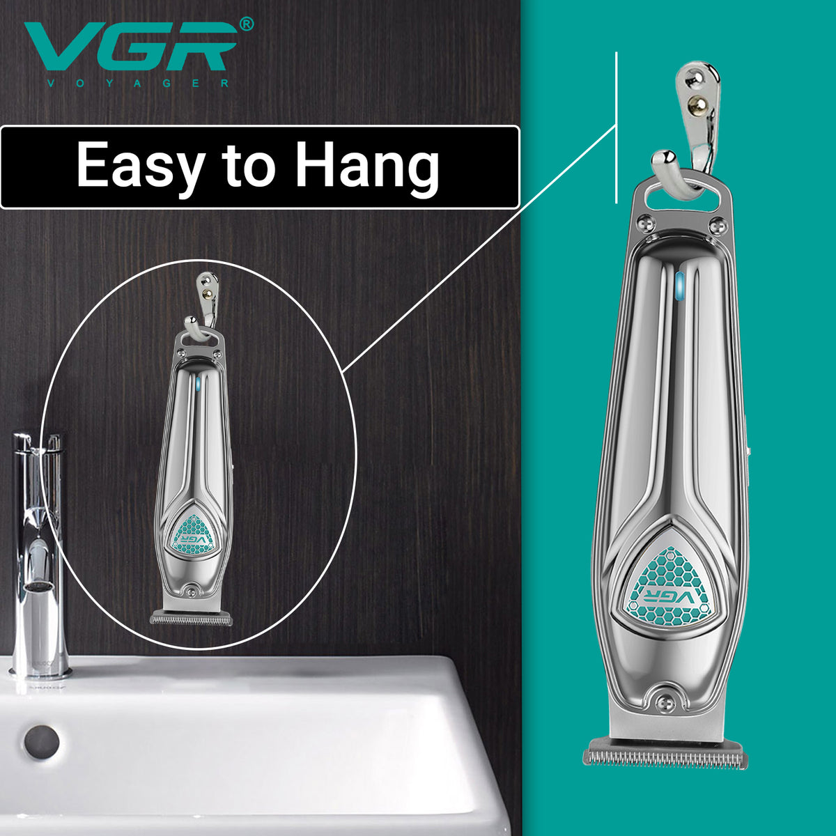 VGR V-911 Hair Trimmer For Men, Silver