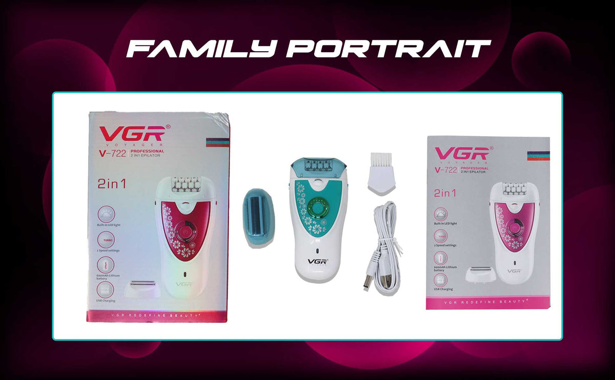 VGR V-722 Epilator For Women, 50 Min Runtime, 600mAh Battery, Pink