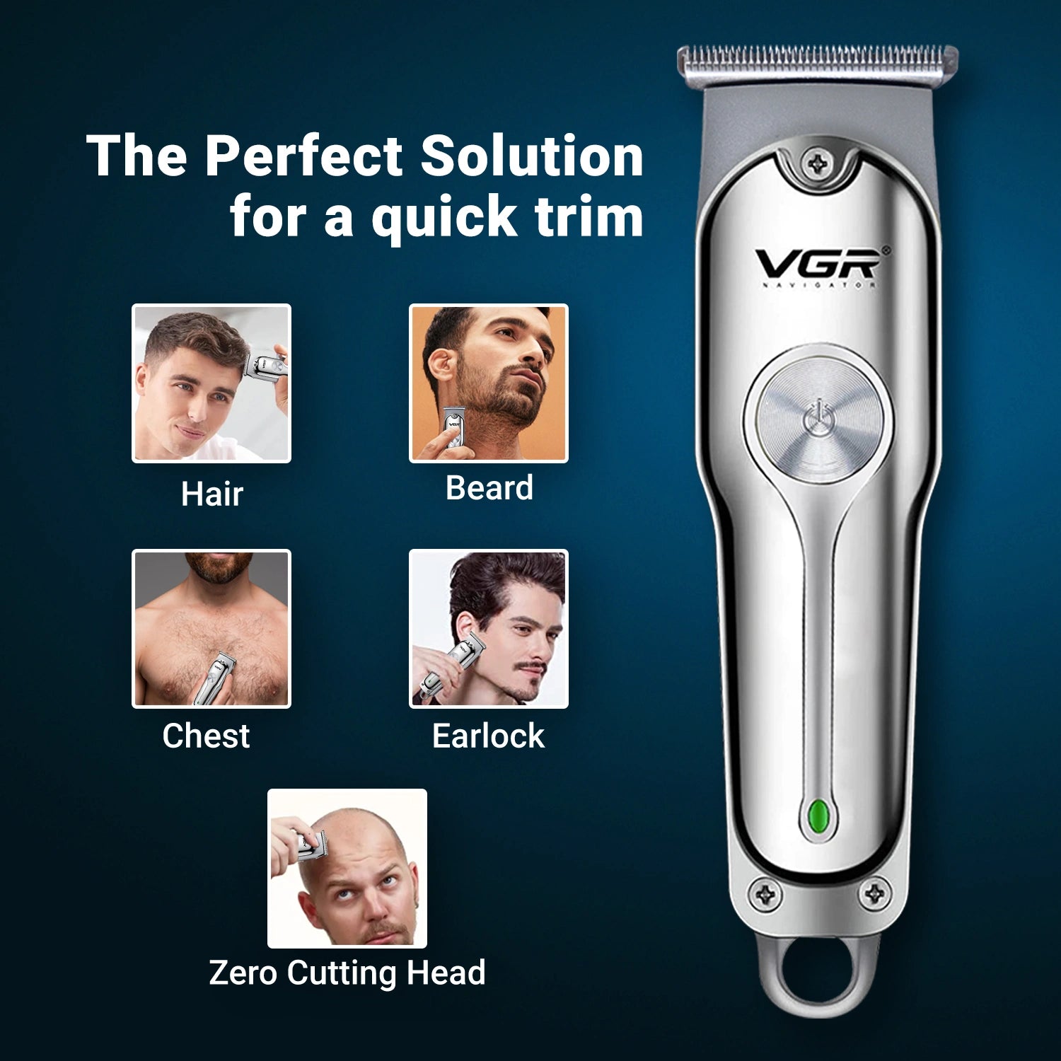 VGR V-071 Hair Trimmer For Men, Silver
