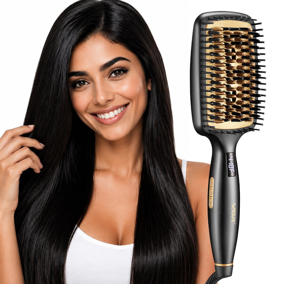 VGR V-527 Professional Hair Straightener Comb, Black