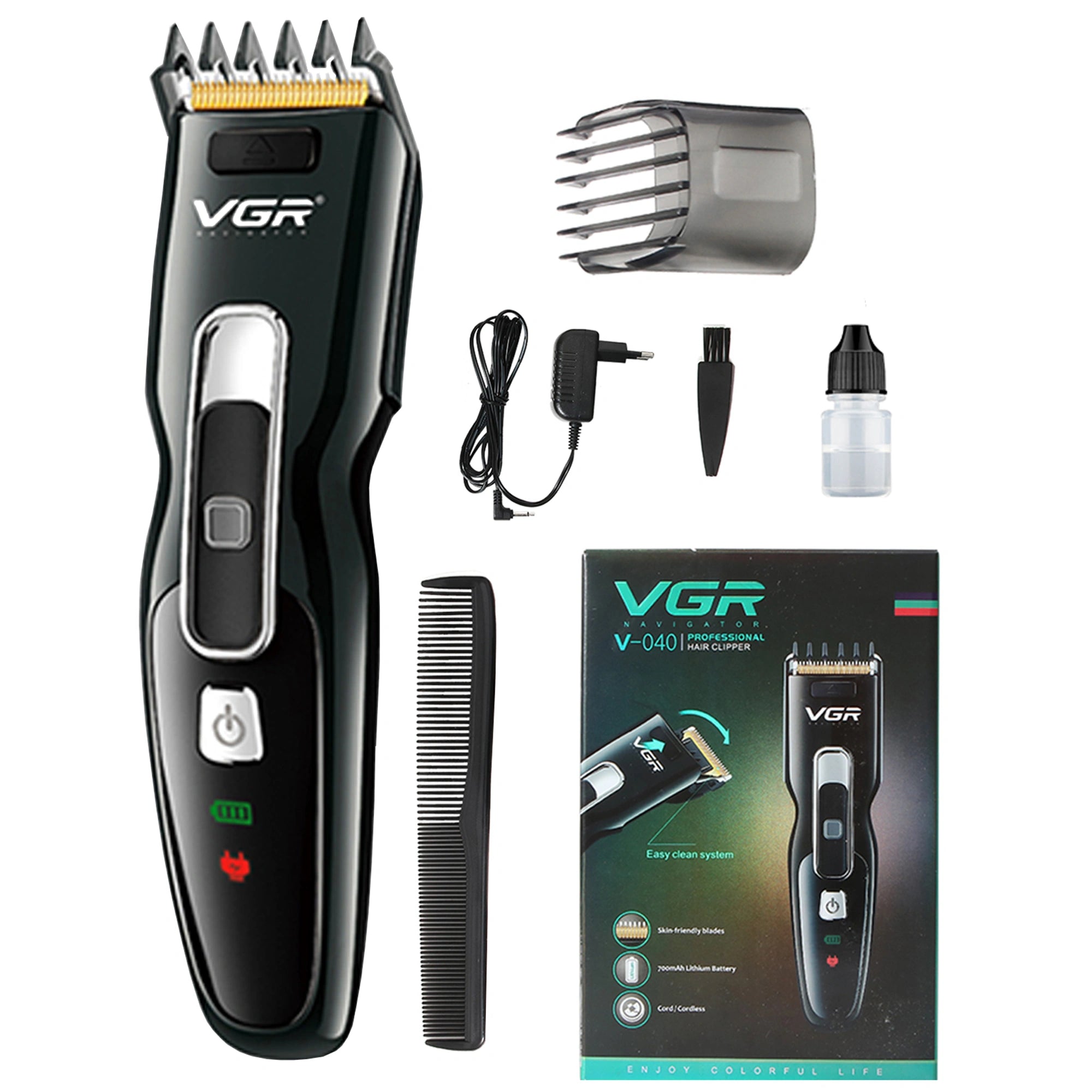 VGR V-040 Hair Clipper For Men, Black