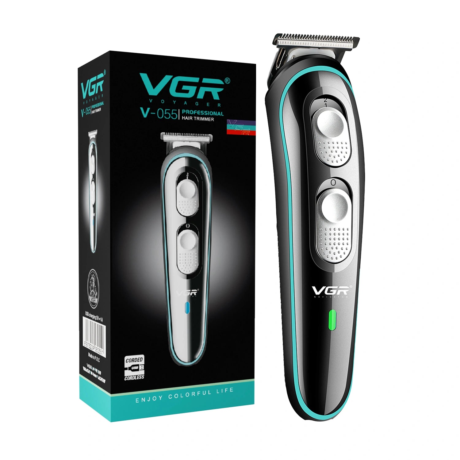 VGR V-055 Hair Trimmer For Men, Black