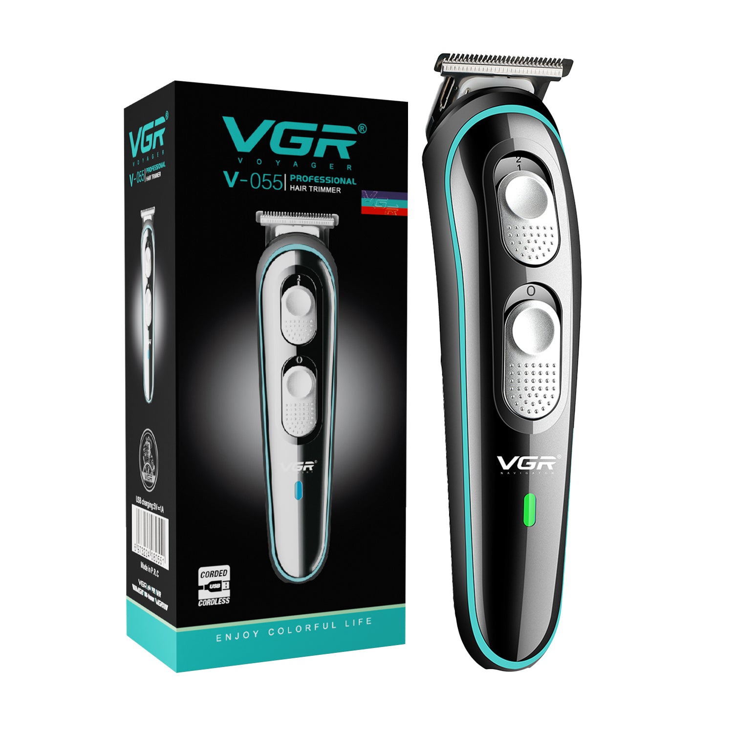 VGR V-055 Hair Trimmer For Men, Black