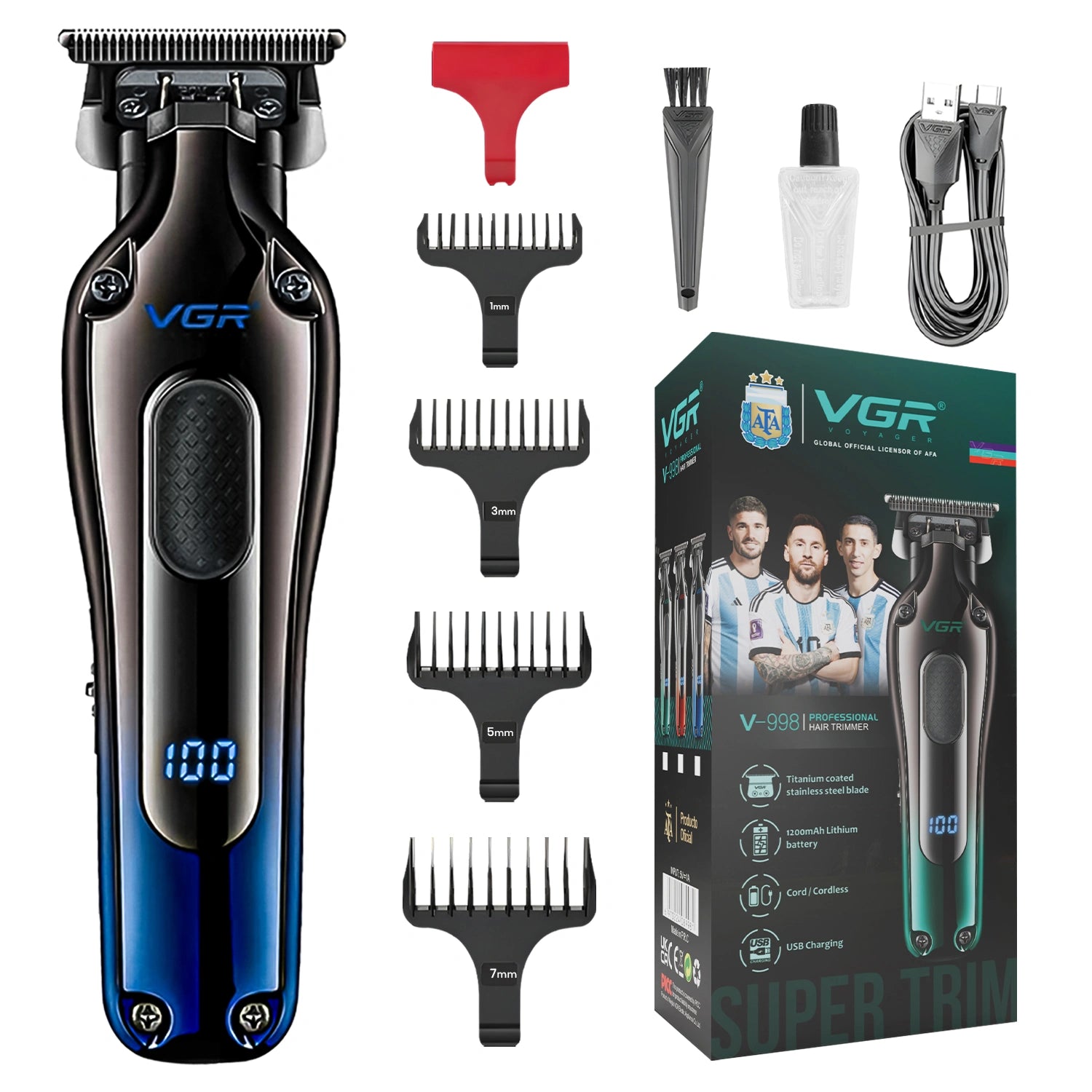 VGR V-998 Professional Cord/Cordless Hair Trimmer for Men