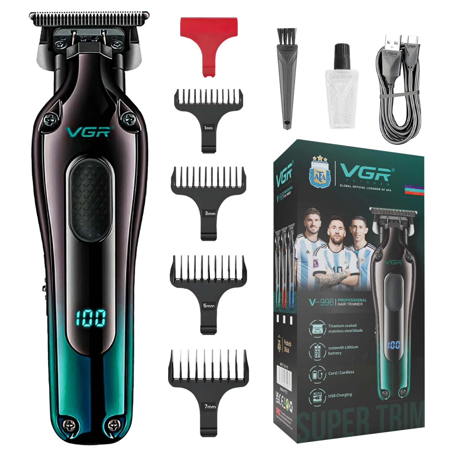 VGR V-998 Professional Cord/Cordless Hair Trimmer for Men