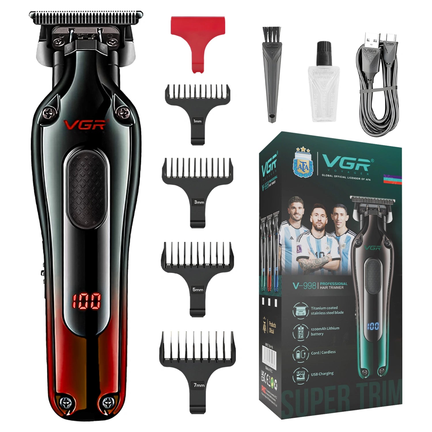 VGR V-998 Professional Cord/Cordless Hair Trimmer for Men