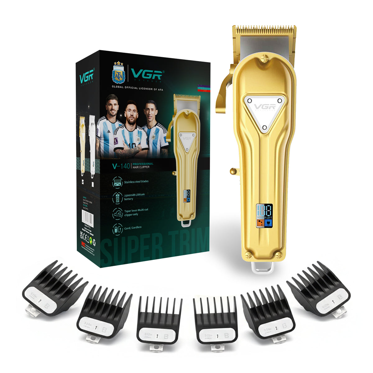 VGR V-140 Professional Hair Clipper For Salon & Men with 300 Min Runtime, Gold