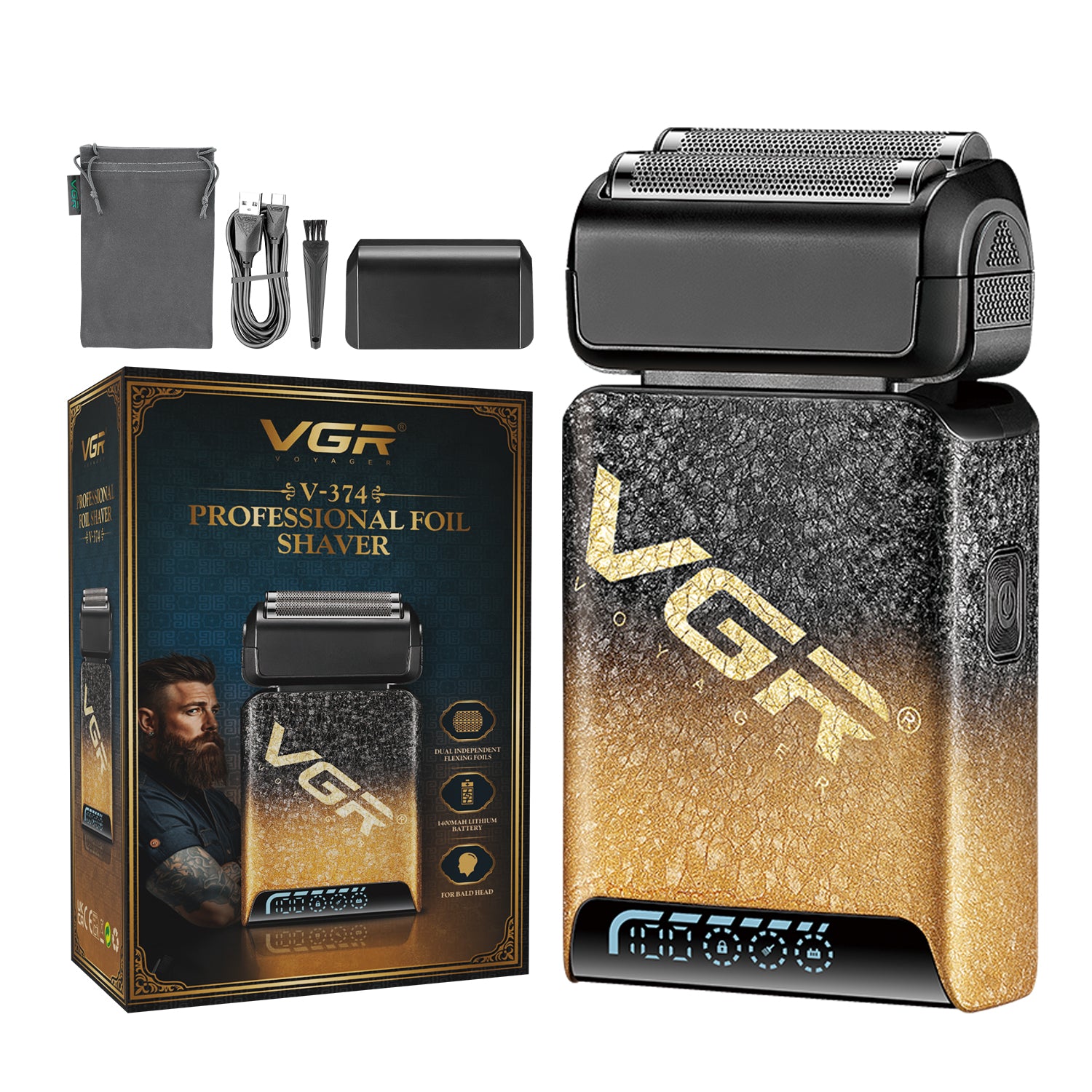 VGR V-374 Professional Foil Shaver | Super Trim Series | Cordless, Dual Foil, 150-Min Runtime