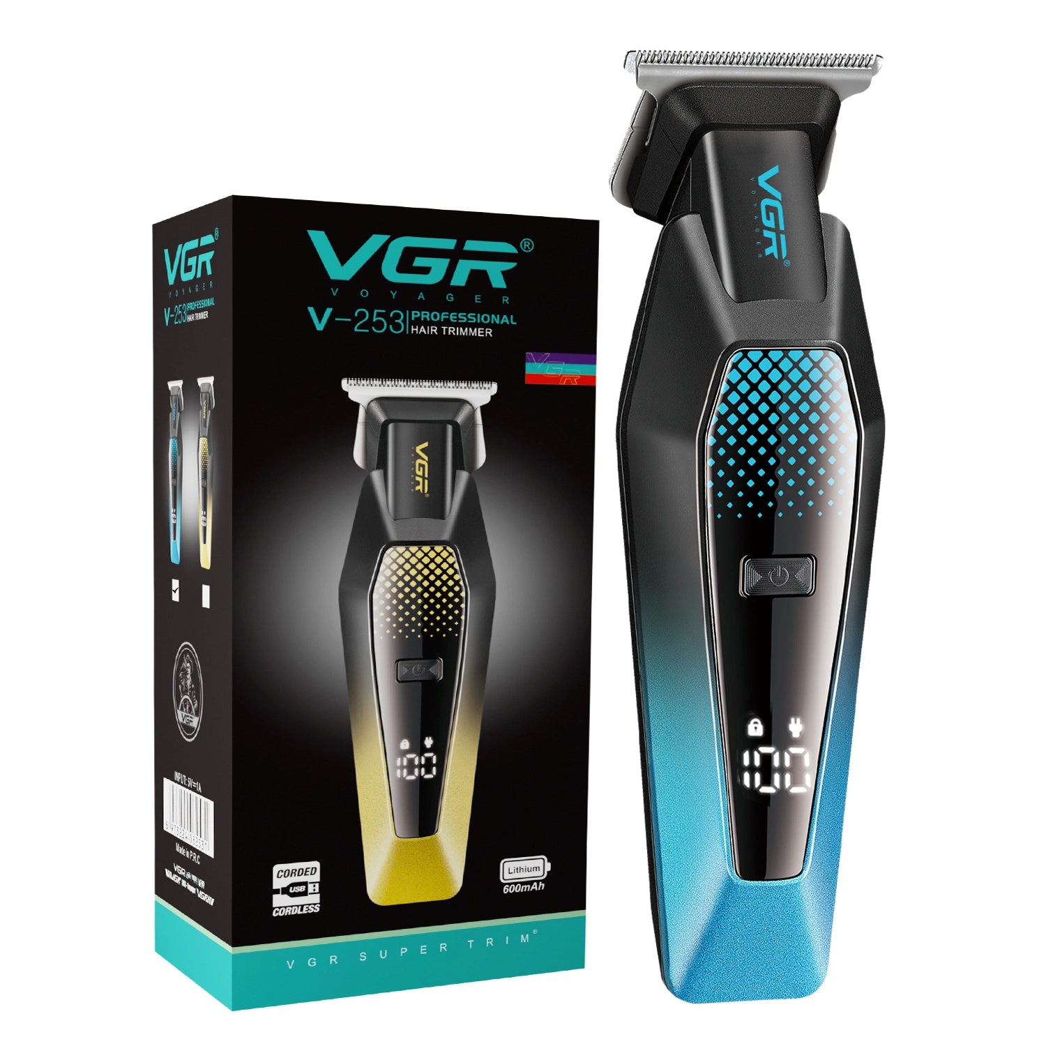 VGR V-253 Professional Hair Trimmer for Men, 90 Minutes Runtime