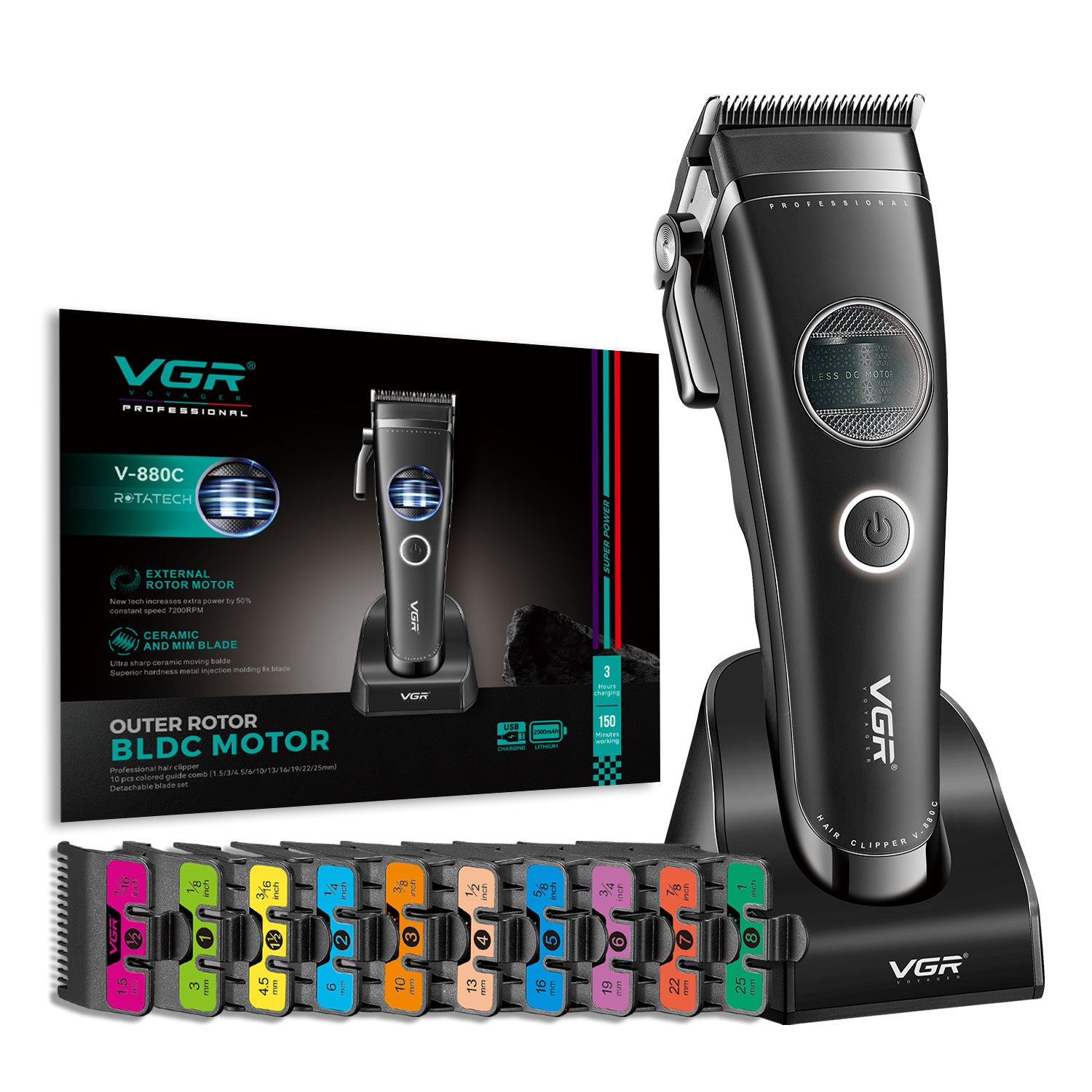 VGR V-880C Professional Hair Clipper For Men