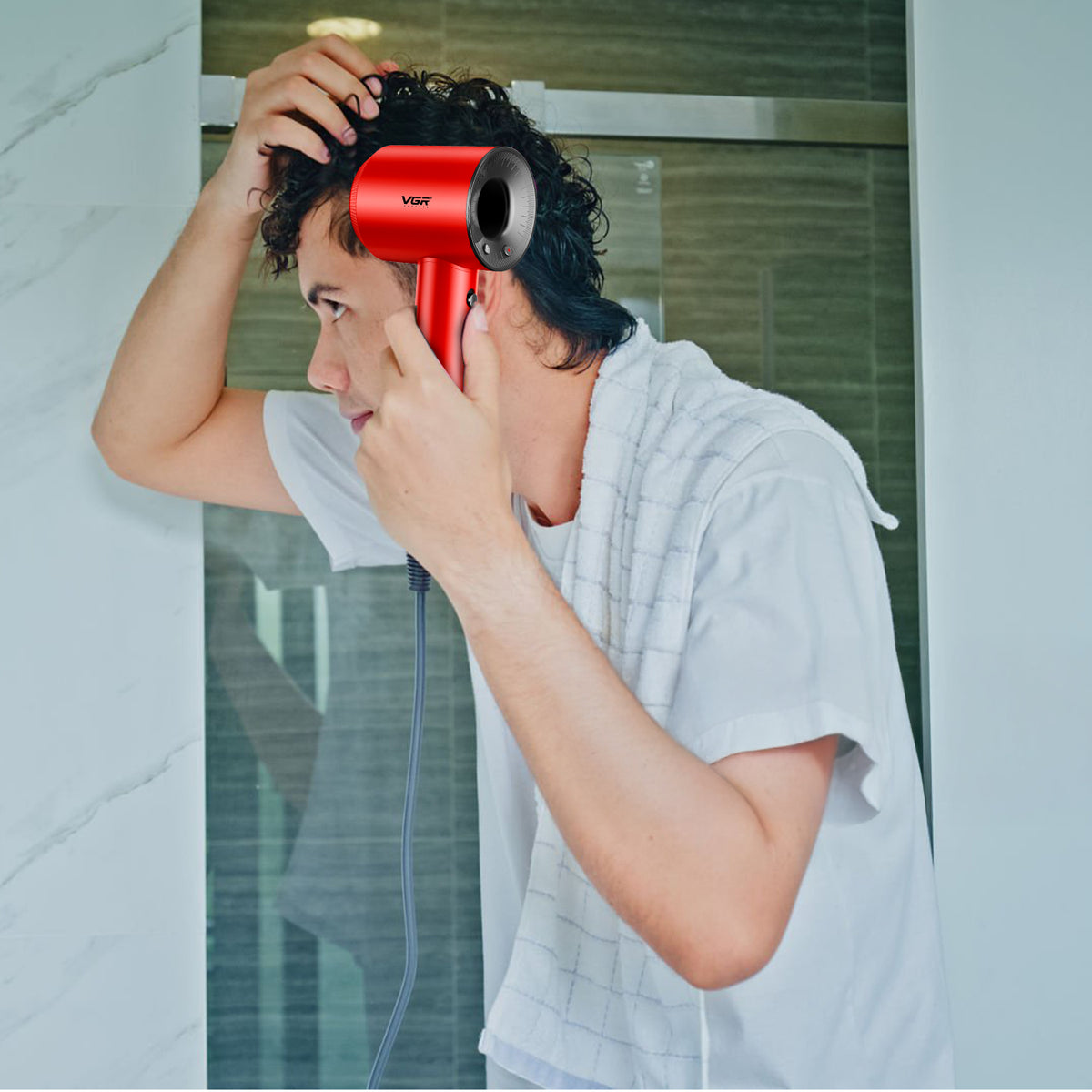 VGR V-445 Professional Hair Dryer For Women with Cool Shot, Overheating Protection, Red