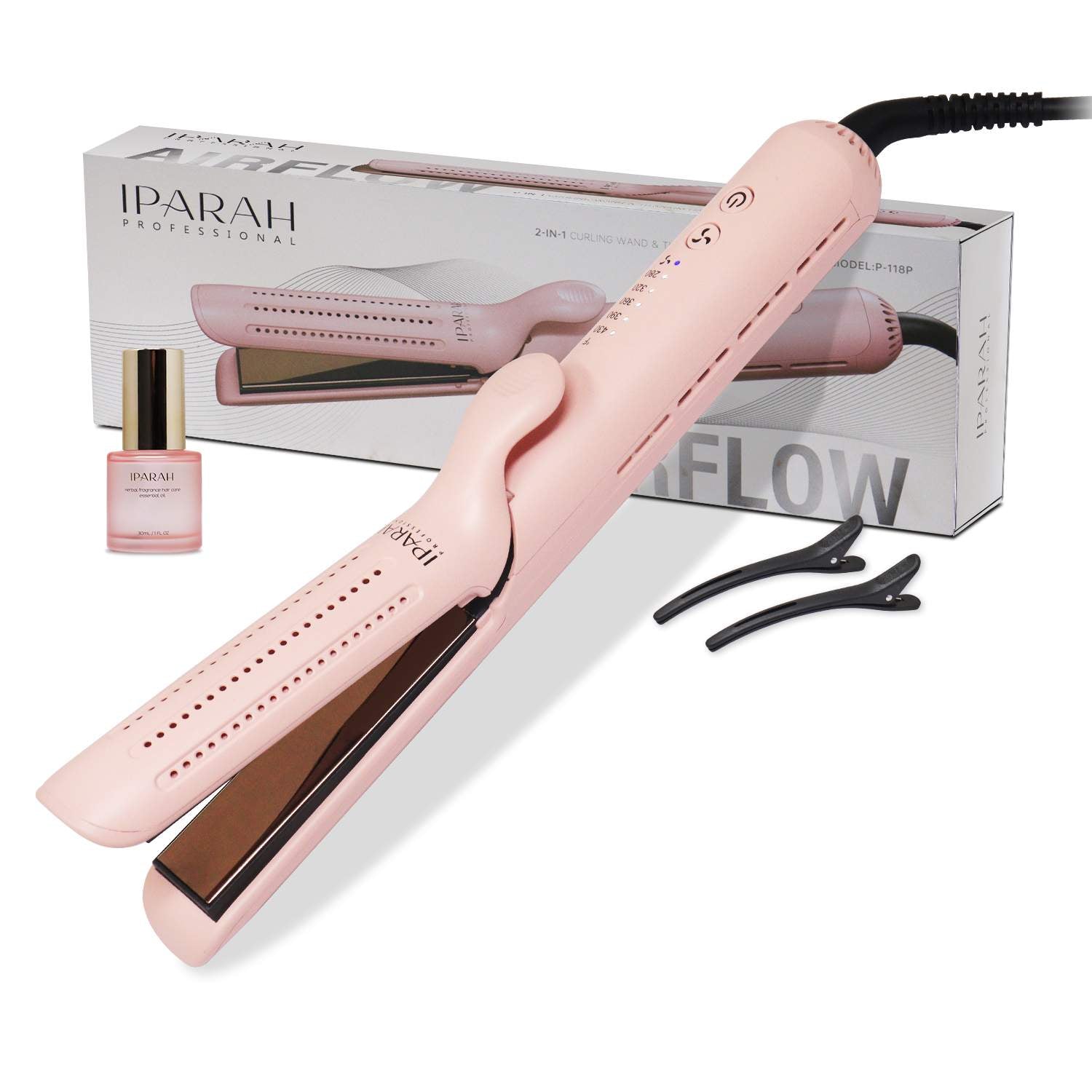 IPARAH P-118 (2 In 1) Hair Straightener And Curler, Pink