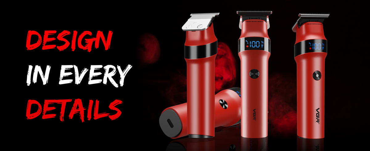 VGR Rosso Professional Beard & Moustache Trimmer for Men (Red)