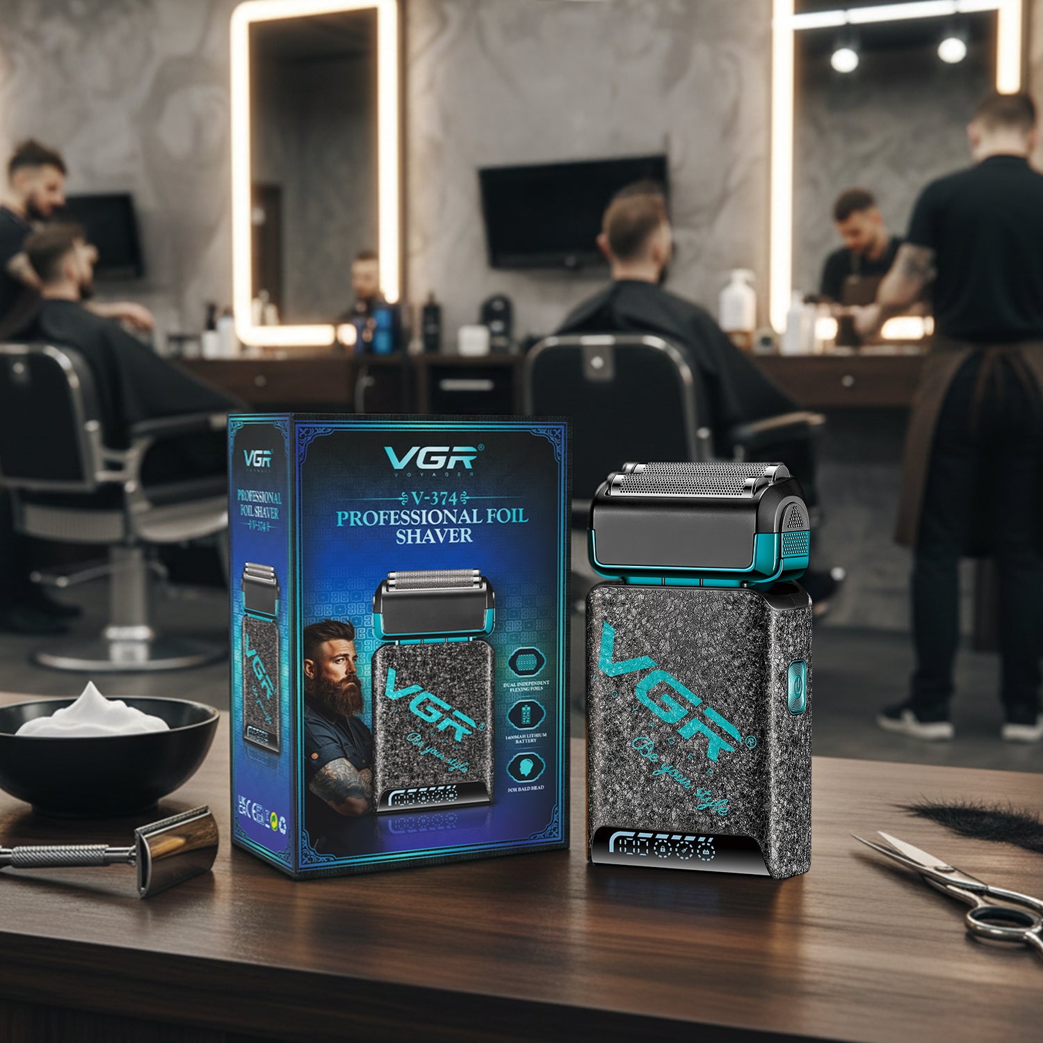 VGR V-374 Professional Foil Shaver | Super Trim Series | Cordless, Dual Foil, 150-Min Runtime