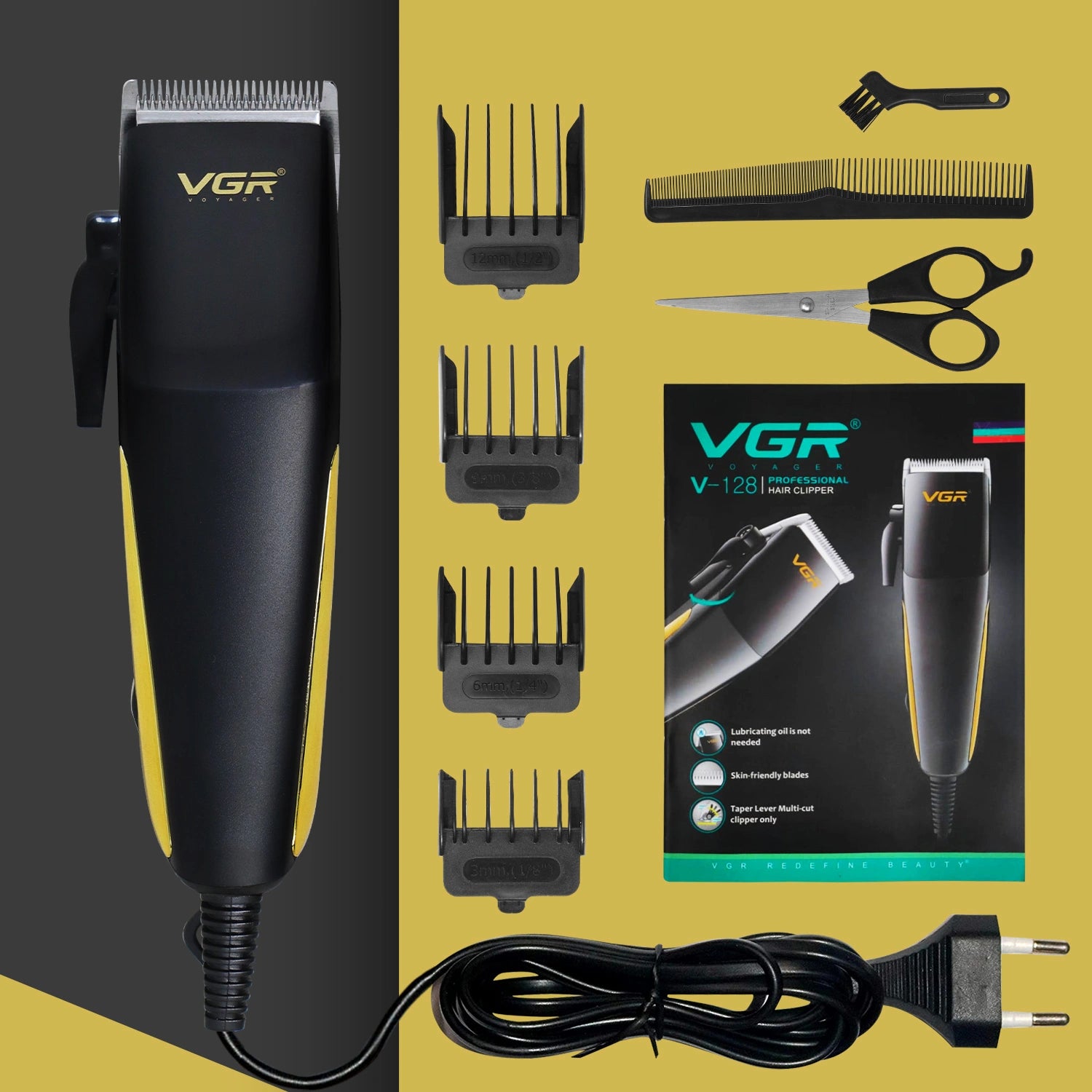 VGR V-128 Hair Clipper For Men, Black