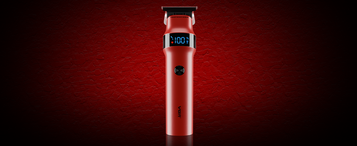 VGR Rosso Professional Beard & Moustache Trimmer for Men (Red)