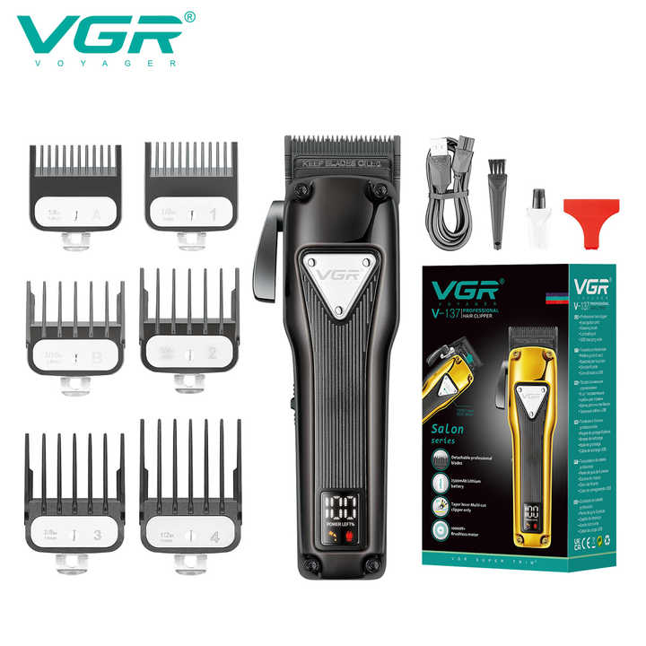 VGR V-137 Professional Cord/Cordless Hair Clipper for Men's (Gold/Black)