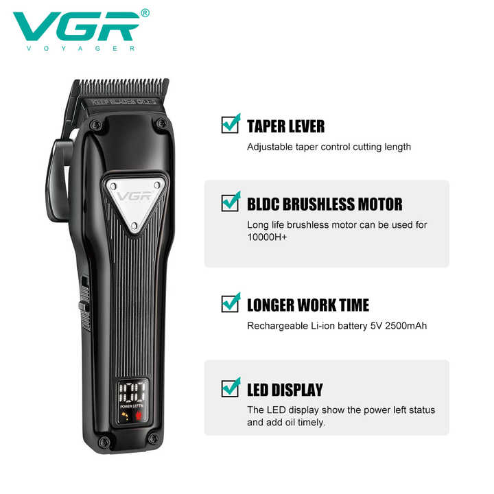 VGR V-137 Professional Cord/Cordless Hair Clipper for Men's (Gold/Black)