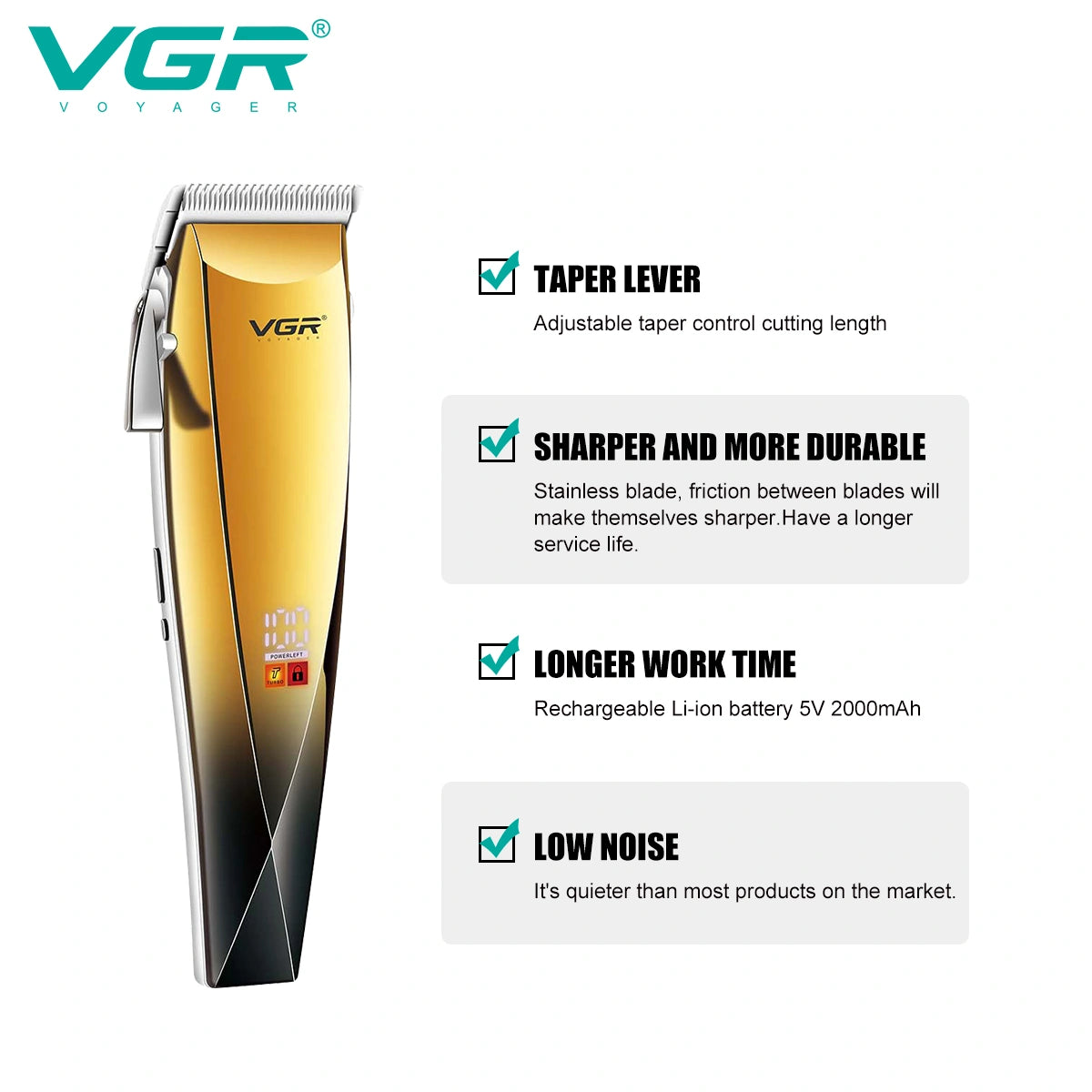 VGR V-115 Professional Hair Clipper For Men