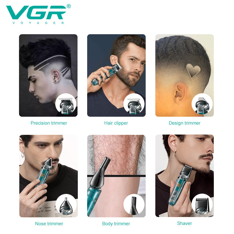 VGR V-102 Grooming Kit For Men, Clear