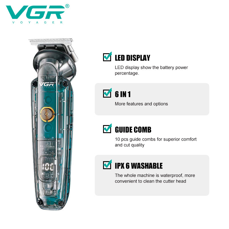 VGR V-102 Grooming Kit For Men, Clear