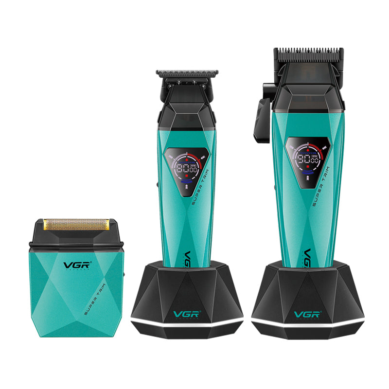 VGR V-877 S3 Professional Combo (Clipper + Trimmer + Shaver), Black