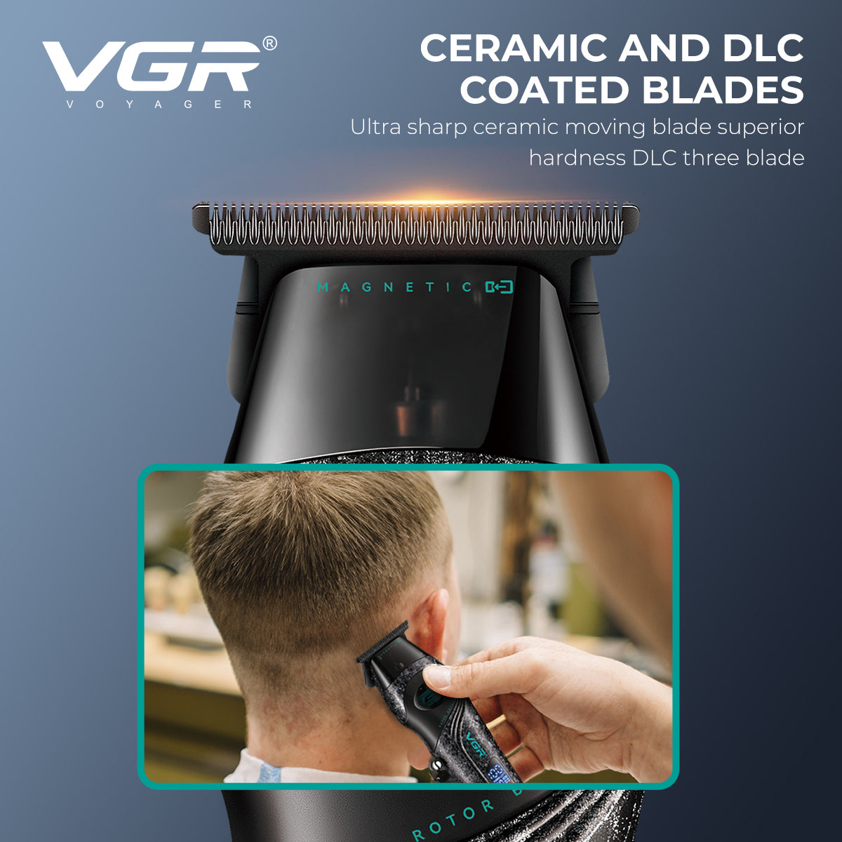 VGR V-857T Professional Hair Trimmer for Salon & Men, Black