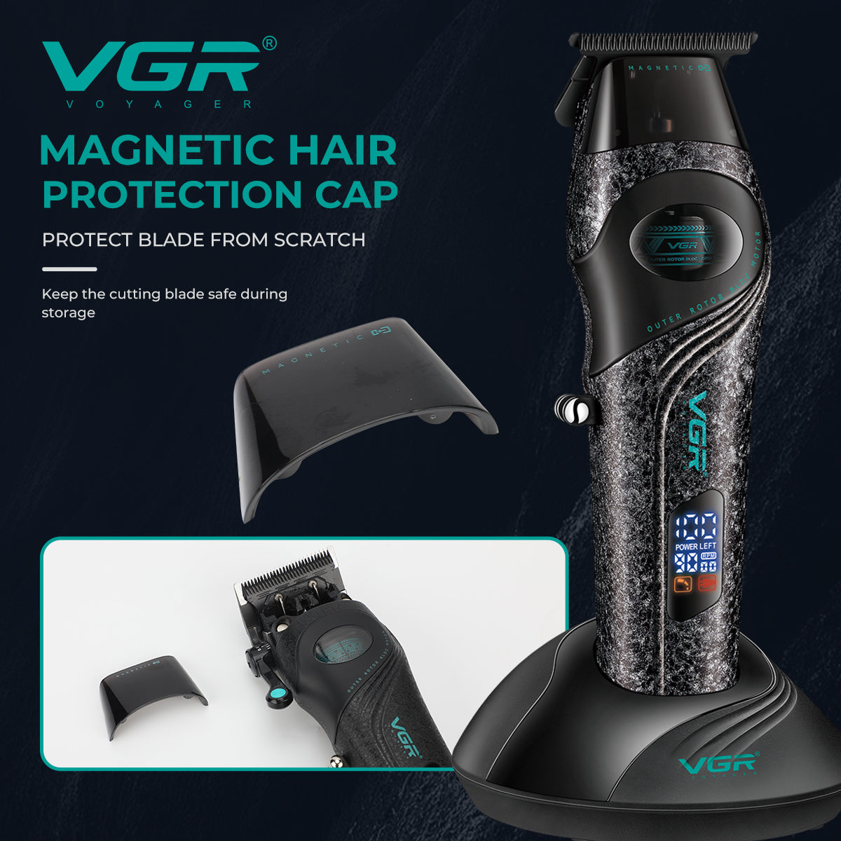 VGR V-857T Professional Hair Trimmer for Salon & Men, Black