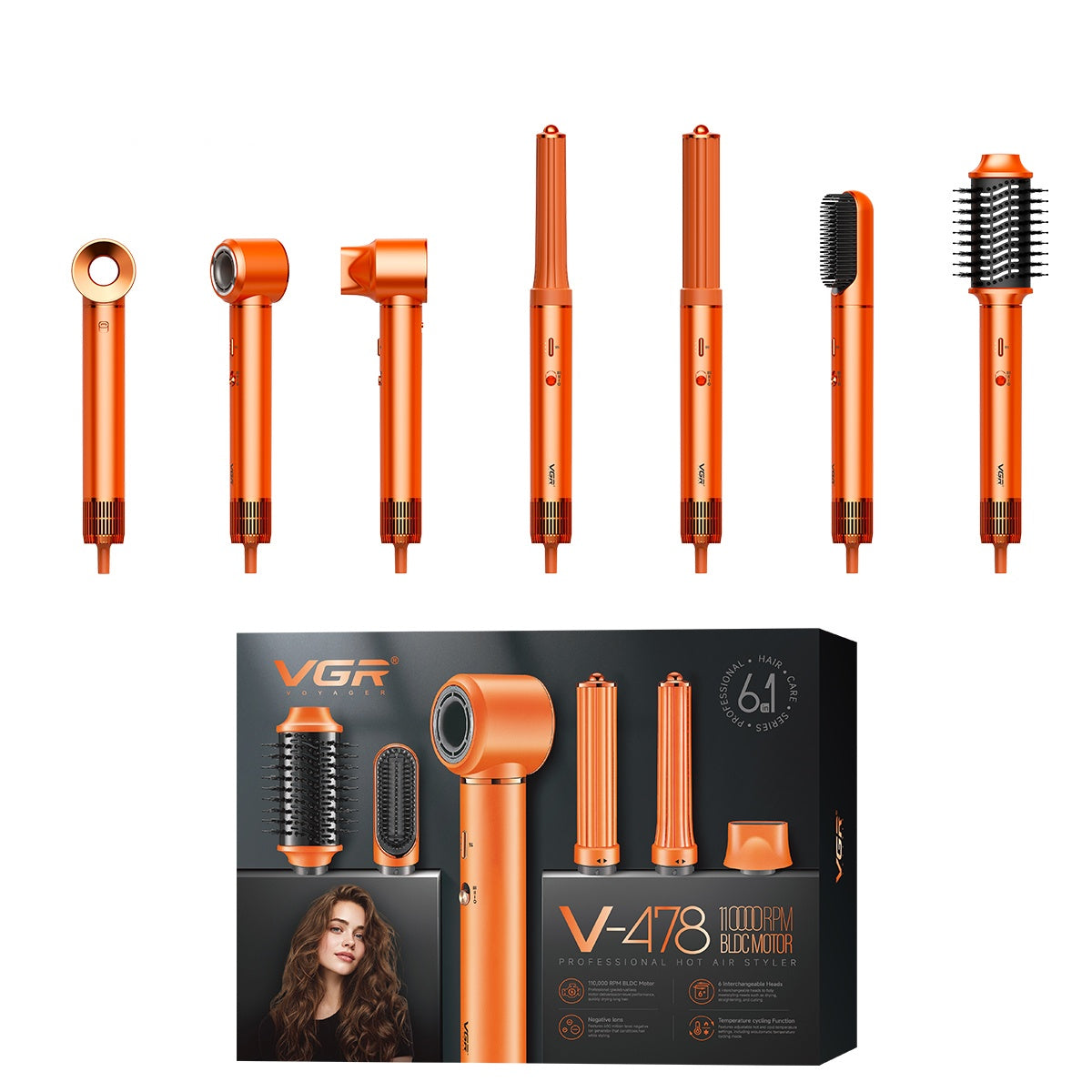 VGR V-478 Professional Hot Air Styler with Ceramic Coating