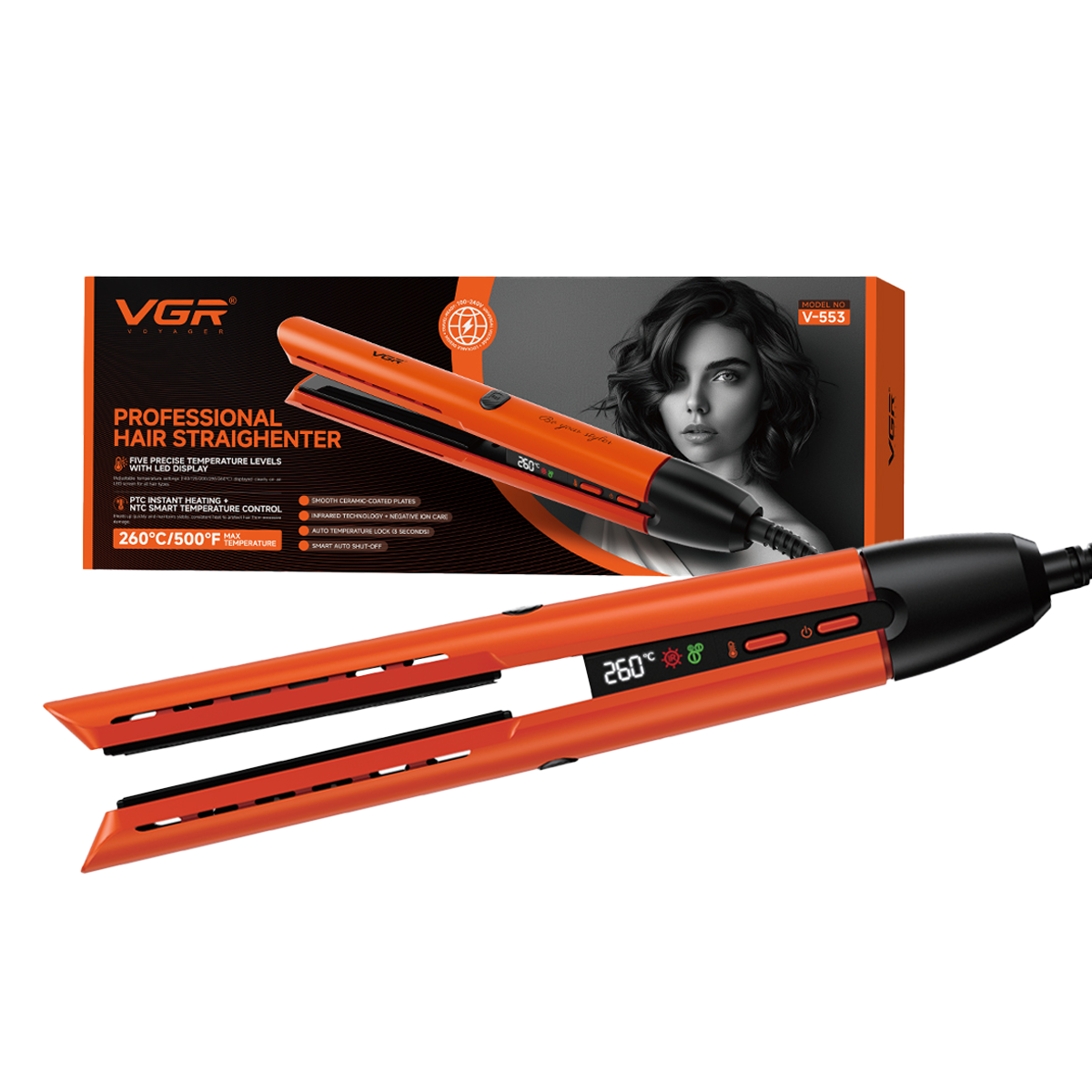 VGR V-553 Professional Hair Straightener for Women & Salon