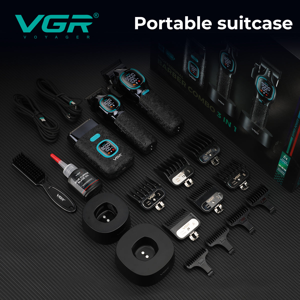 VGR V-886 S3 Professional Barber Combo Kit for Salon & Men
