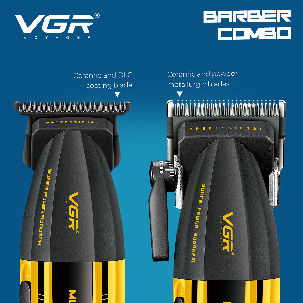 VGR V-285 S4 Professional Barber Combo Kit for Salon & Men, Yellow