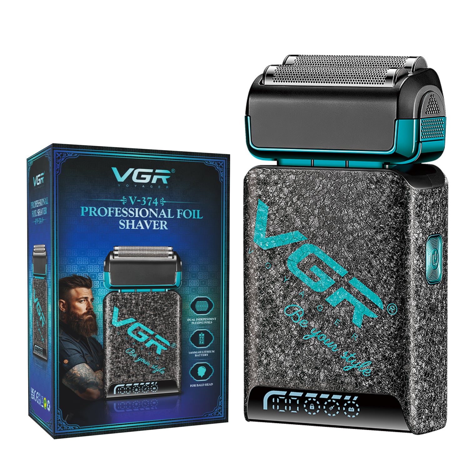 VGR V-374 Professional Foil Shaver | Super Trim Series | Cordless, Dual Foil, 150-Min Runtime