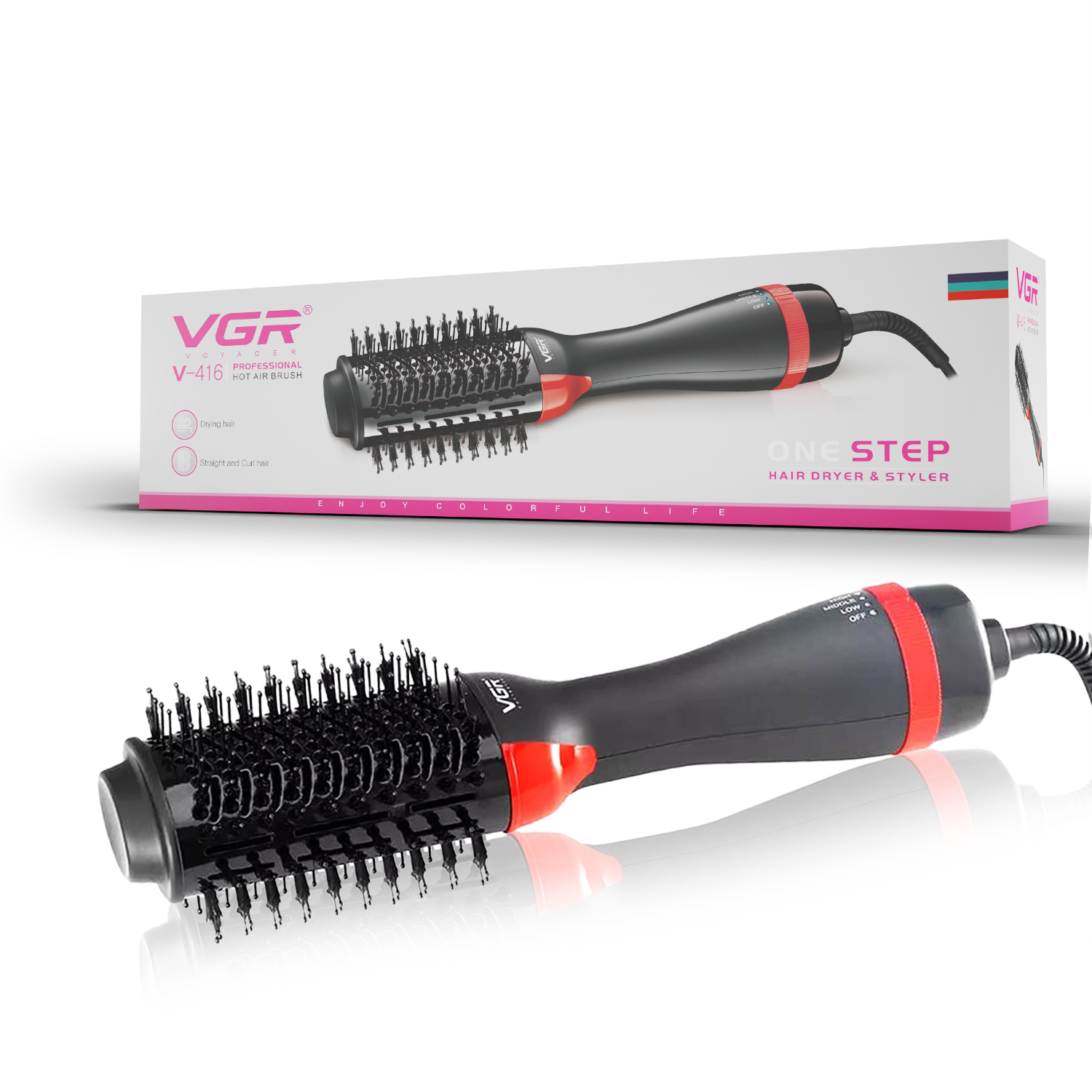 VGR V-416 Professional Hot Air Brush for Women, Black