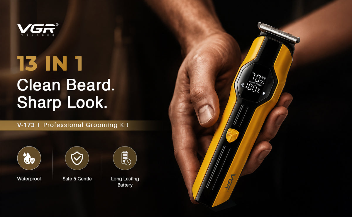 VGR V-173 Professional Grooming Kit with 210 Min Runtime, Yellow