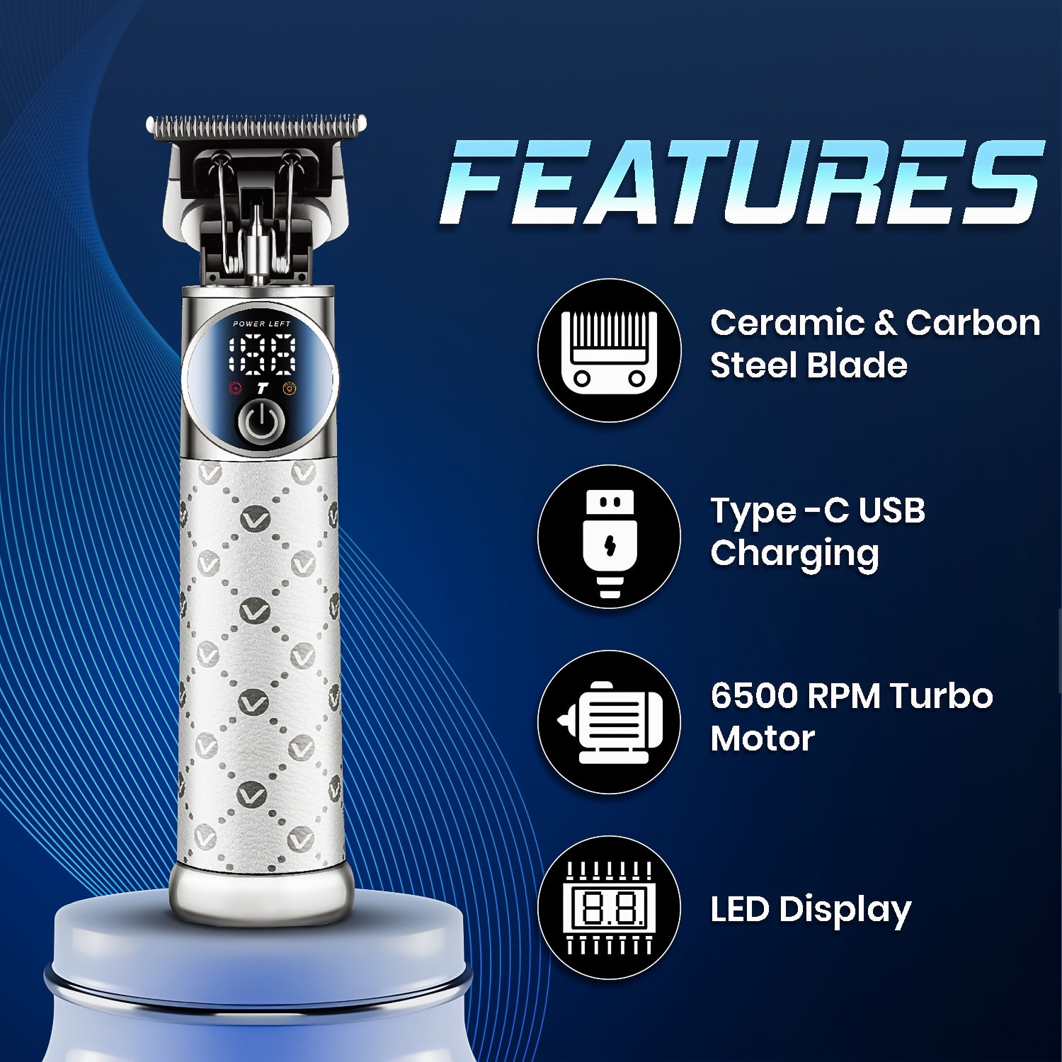 VGR V-942 Professional Hair Trimmer with Ceramic Blades for Men’s Grooming and Salon Use