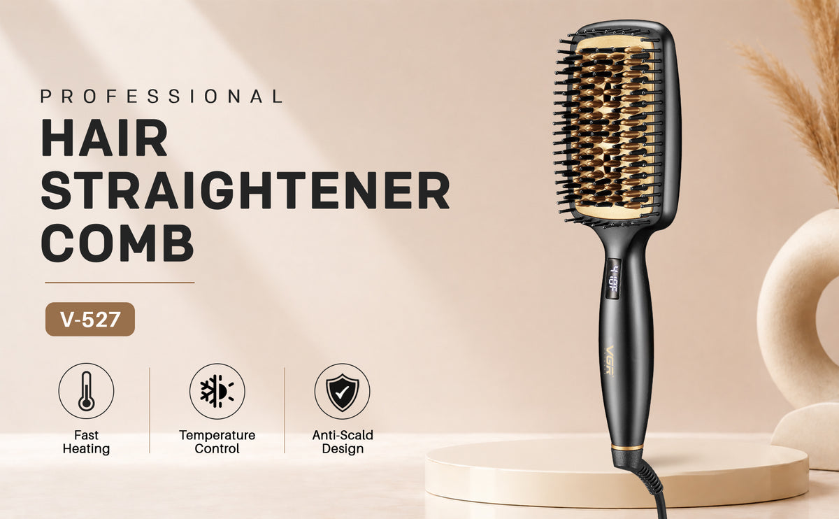 VGR V-527 Professional Hair Straightener Comb, Black